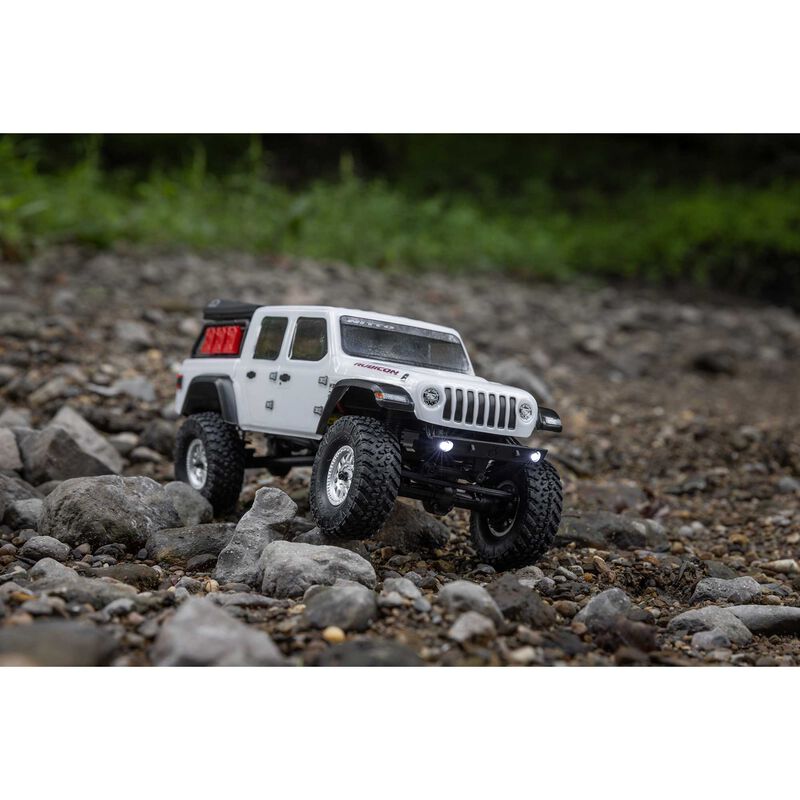 00005V2T4 1/24 SCX24 Jeep JT Gladiator 4WD Rock Crawler Brushed RTR, White